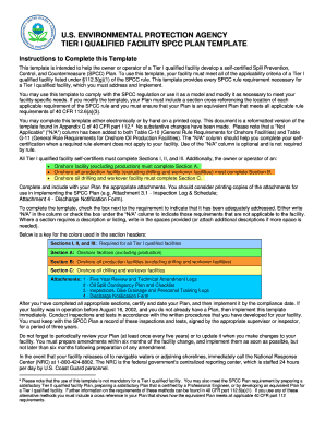 Tier I Qualified Facility SPCC Plan Template