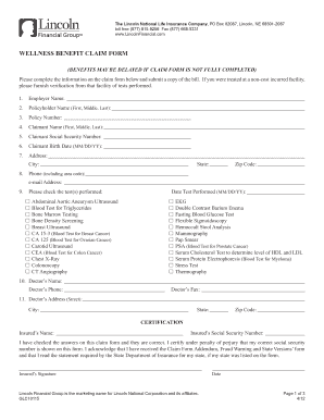 Wellness Benefit Claim Form
