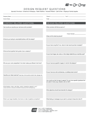 Packaging Design Request Form