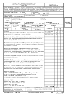Contract Data Requirements List