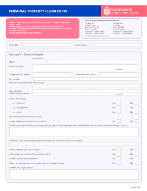 Property Damage Claim Form