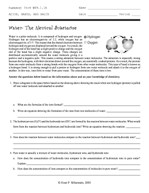 Electronegativity chart - water the neutral substance