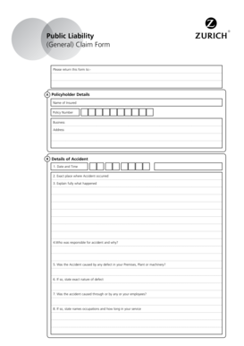 Public Liability Claim Form