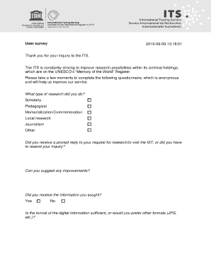 ITS User Survey Form