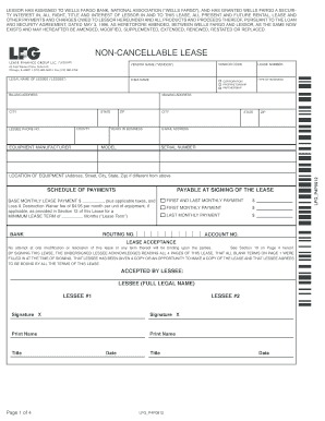 Non-Cancellable Equipment Lease Agreement