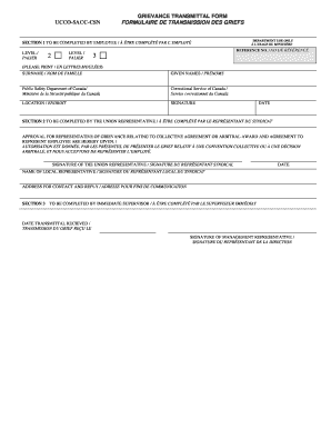 Grievance Transmittal Form