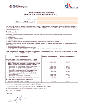 Attestation d’assurance