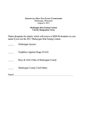 Food analysis certificate - JOHNSONVILLE BRAT DAYS EATING CHAMPIONSHIP