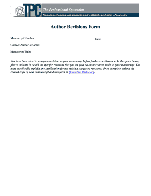 Author Revisions Form