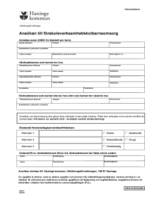 Preschool Application Form