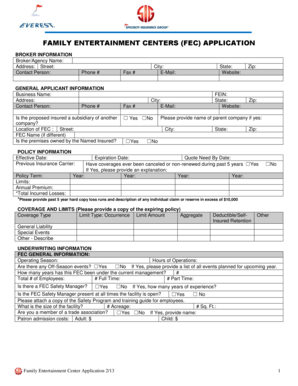 Family Entertainment Center Application