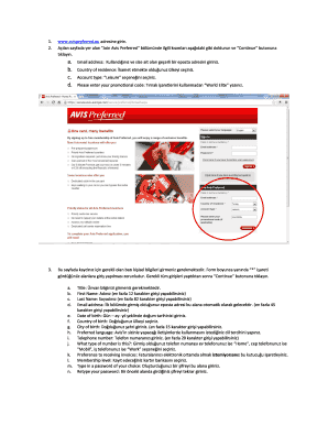 Avis Preferred Membership Registration