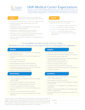 UVA Medical Center Employee Expectations Agreement