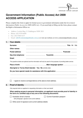 Government Information Access Application Form
