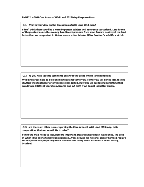 SNH Core Areas of Wild Land 2013 Response Form