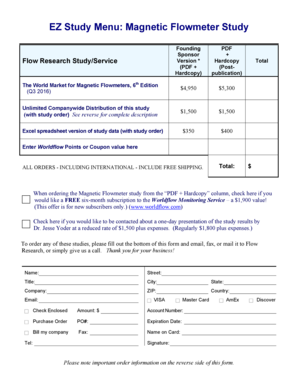 EZ Study Menu Magnetic Flowmeter Study - Flow Research