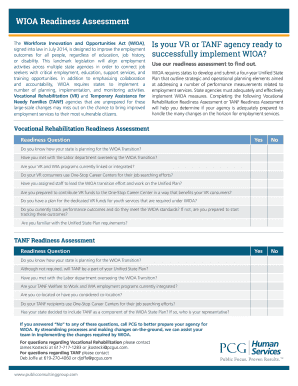 WIOA Readiness Assessment