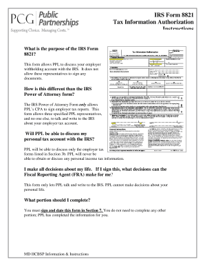 IRS Form 8821 Tax Information Authorization