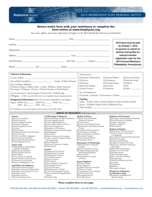 2013 Membership Dues Renewal Notice