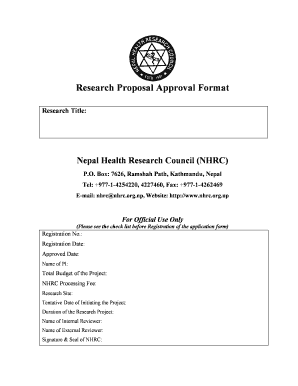 nhrc proposal format