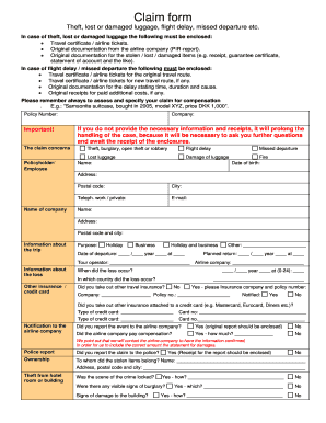 Travel Insurance Claim Form