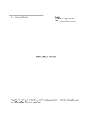 Anlage zum Verwendungsnachweis