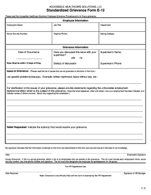 E-12 grievanceform - accessiblehealth