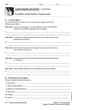 Guided Reading and Review Worksheet