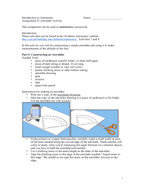 Astrolabe Activity Assignment