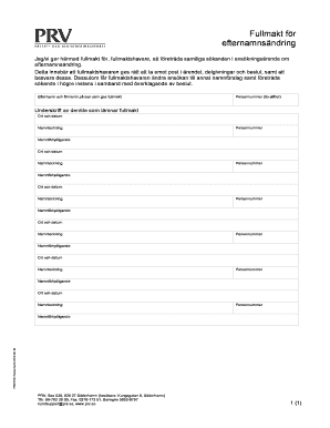 Power of Attorney for Name Change