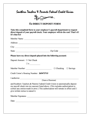 Direct Deposit Form