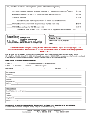 NCHEC Book Order Form