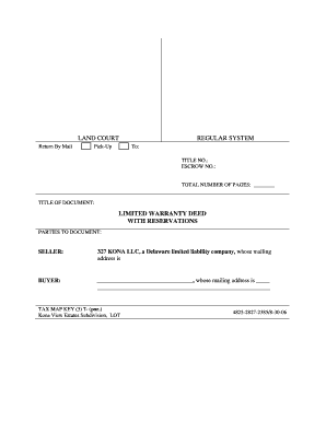 Limited Warranty Deed with Reservations