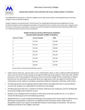 Maricopa Grant Application for Dual Enrollment Students