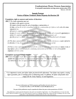 Notice of Bylaw Violation