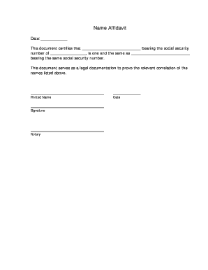 Name Affidavit