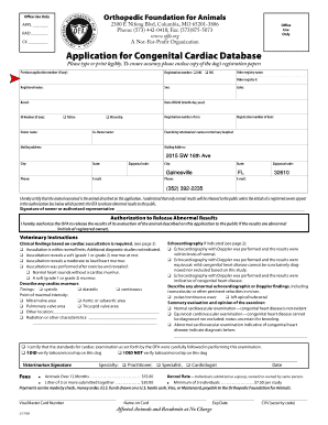 OFA Congenital Cardiac Database Application