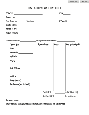 Travel Authorization and Expense Report
