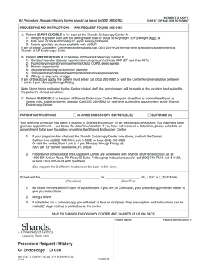Shands Endoscopy Procedure Request Form