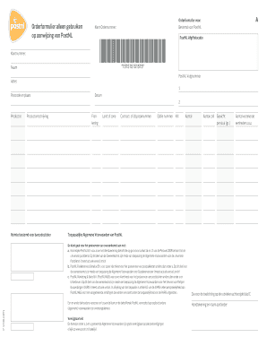 Orderformulier voor