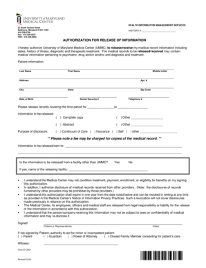 Authorization for Release of Medical Information