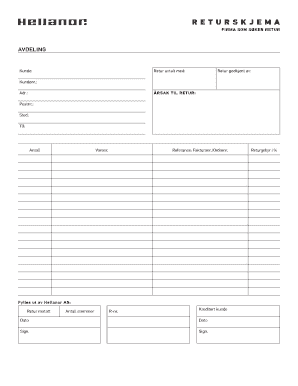 Norwegian Return Form