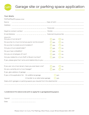 Parking agreement pdf - curo garages