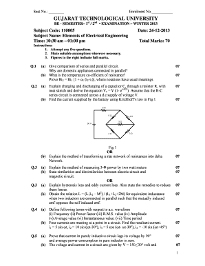 Elements of Electrical Engineering Exam
