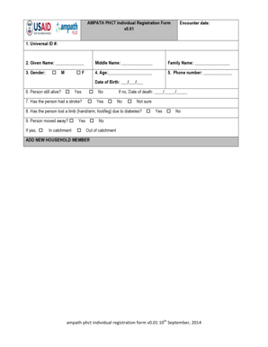 AMPATH PHCT Individual Registration Form