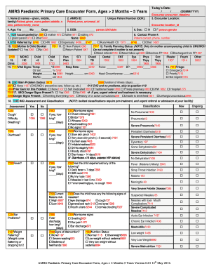 AMRS Paediatric Primary Care Encounter Form