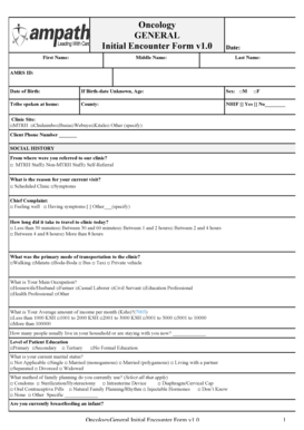 Oncology General Initial Encounter Form