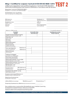 Welder Certification Form