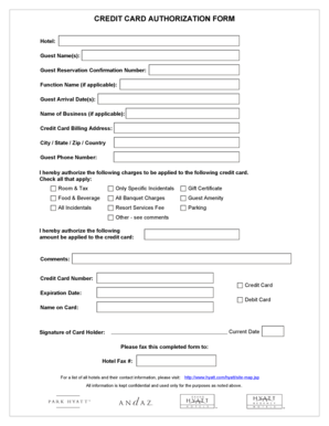 Credit Card Authorization Form