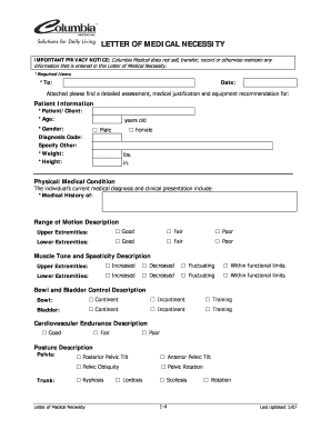 Letter of Medical Necessity